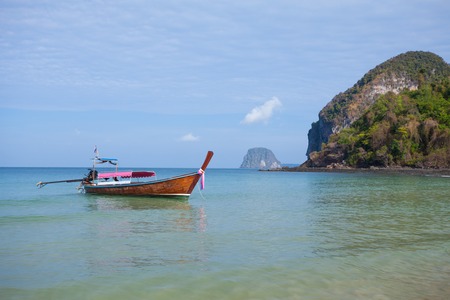 Boat on the sea in Southern of Thailandの写真素材