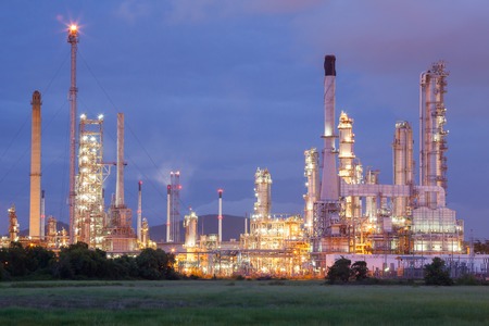 Industrial view time lapse at oil refinery plant form industry zone