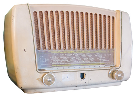 Vintage Radio isolated on a white backgroundの写真素材