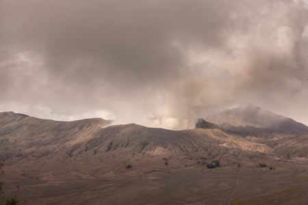 Mount Bromo volcano during sunrise in East Java, Indonesia.の写真素材