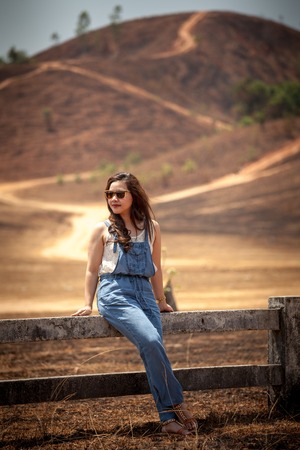 Asian woman on Phu Khao Ya in Ranong, Thailand