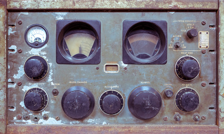 Close up of Old vintage radioの写真素材