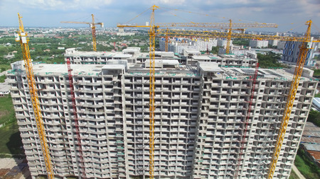 Aerial view of construction site on the day