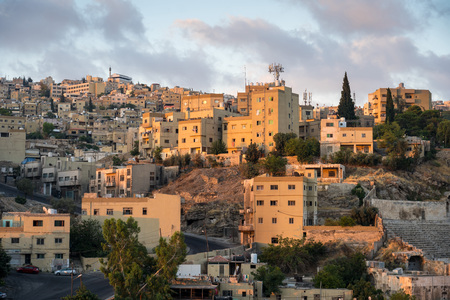 Aerial view of Amman City, The capital of Jordanの写真素材