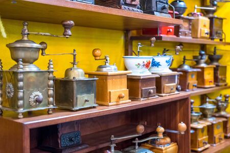 Group of espresso coffee vintage machineの写真素材