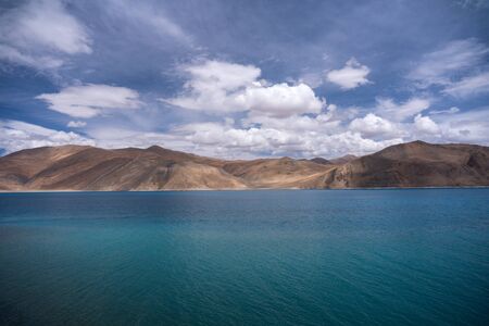 Pangong Lake in Leh, Ladakh, Indiaの写真素材