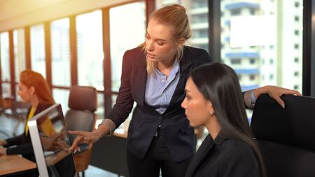 Business woman training in the business office