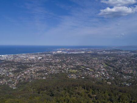 Overlooking Port Kembla in the Illawarra region of New South Wales, Australiaの写真素材