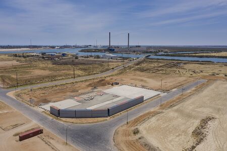 Aerial view of an industrial zone and power station in the Port Adelaide area of South Australia