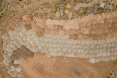 Aerial view of sand patterns on the surface of the earth