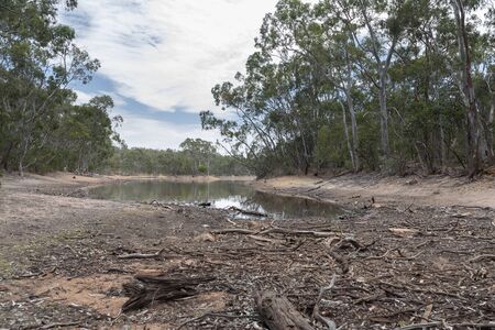 Drought affected water reservoir in outback Australiaの写真素材