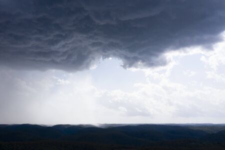 A severe thunderstorm and rain in the greater Sydney basin