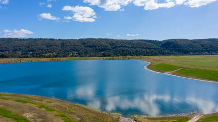 Aerial view of the Sydney Olympic Regatta Centre in Penrith in New South Wales in Australiaのeditorial素材