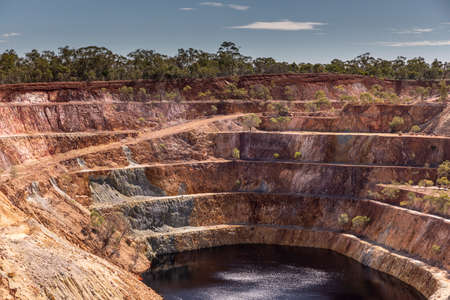 The historic Peak Hill open cut Gold Mine near Parkes in regional New South Wales in Australia
