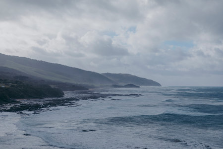 Photograph of the rugged coastline and scenery along the Great Ocean Road in Victoria in Australia