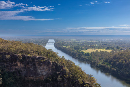 Photograph of the Nepean River running through The Cumberland Plain near Glenbrook in The Blue Mountains in Australiaの写真素材