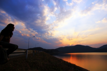 The beautiful color of sunsetの写真素材