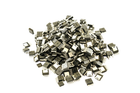 Integrate circuit on white backgroundの写真素材