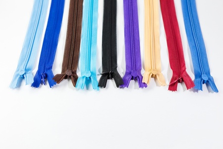 colorful zipper on white background 