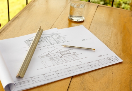 architecture drawingswith pencil and ruler