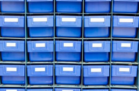 Blue drawer for keep equipmentの写真素材