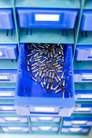 Blue drawer for keep equipmentの写真素材