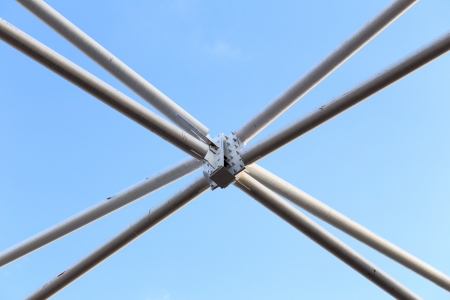 steel beams on blue sky fragment construction site