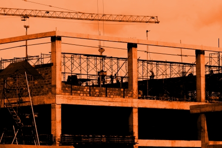 Construction site with crane の写真素材