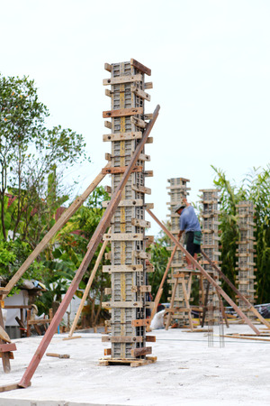 building cement pillar in construct site 