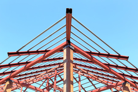 Roof steel construction for new house 