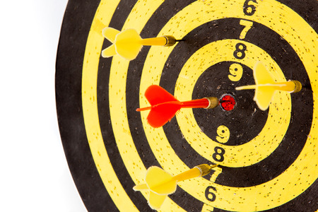 darts arrows in the target