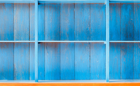 Blue wooden shelf for old house の写真素材