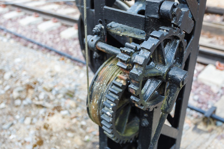 Old gear for support railwayの写真素材