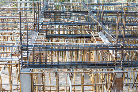 foundation steel rod for house buildingの写真素材