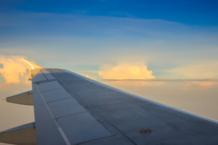aircraft Wing on blue sky