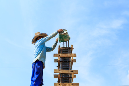 concrete pillar mold for house constructionの写真素材