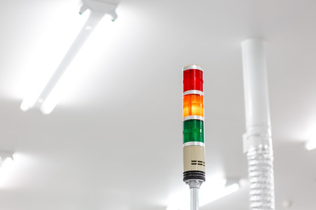 Warning light alarm for machine workingの写真素材