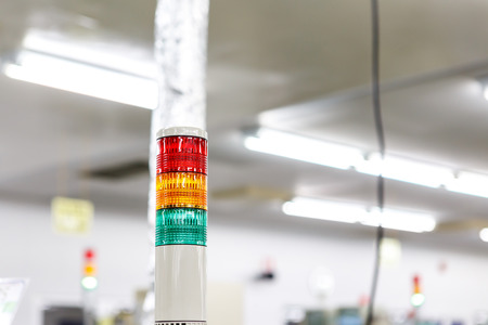 Warning light alarm for machine workingの写真素材