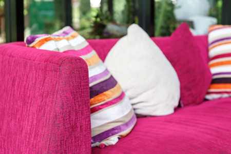 pillows on sofa for relaxの写真素材