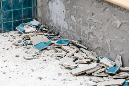 Small Green Tiles crackedの写真素材