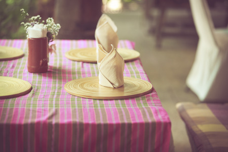 Dining table in vintage retro tone