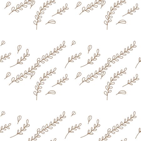 Vector Leaves branch. Field foliage seamless pattern. Exotic tropical hawaiian outline. Leaf plant botanical floral foliage. Engraved ink art. Seamless background pattern. Fabric wallpaper print surface texture.のイラスト素材