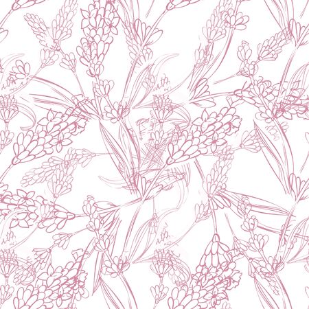 lavender natural hand drawn pattern native pashion  herbal botanical  decoration background
のイラスト素材