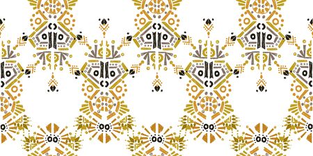 ikat color etnical tribal hand - drawn pattern navajo motif for packing, wallpaper, batik. 
Ikat background - Ethnic folk seamless pattern.のイラスト素材