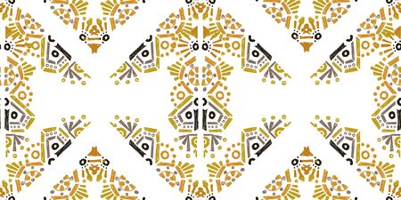 ikat color etnical tribal hand - drawn pattern navajo motif for packing, wallpaper, batik. 
Ikat background - Ethnic folk seamless pattern.のイラスト素材
