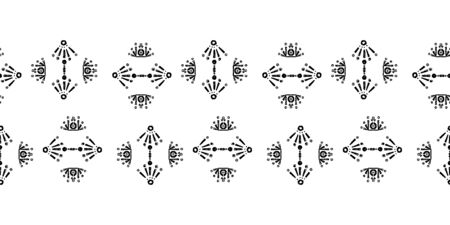 Ikat pattern ethnic indian ornamental black and white illustration. Navajo motif texture ornate  design for surface print. Black and white backgroundのイラスト素材