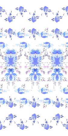 Abstract flower ornamental seamless pattern. Vector illustration like watercolor.のイラスト素材