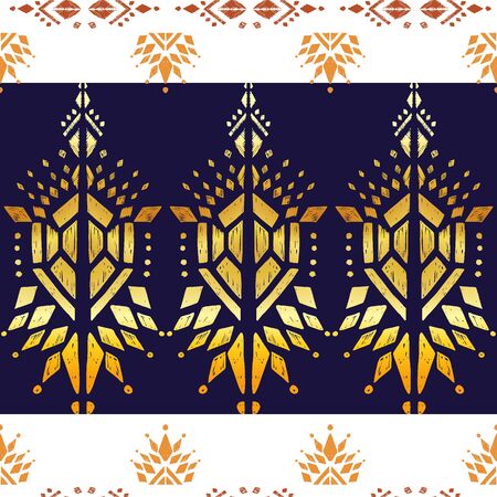 Premium delicate royal gold ikat ornament pattern. Like arabesque ornate for surface background.