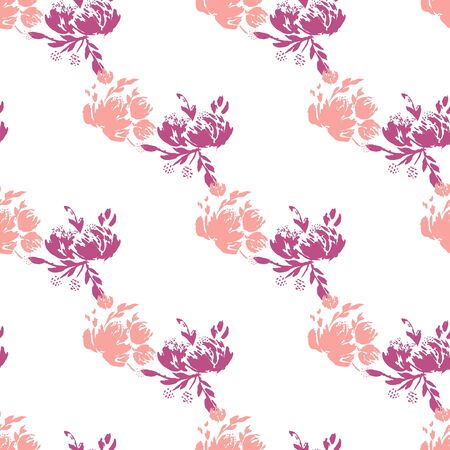 Flower scribble pattern. Romantic artistic textile vector print surface design. のイラスト素材