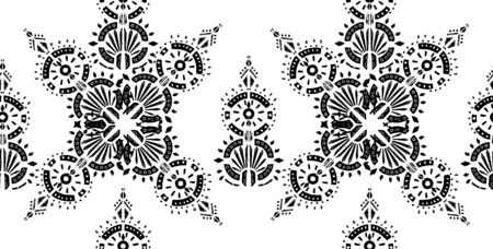 Ikat pattern etnic indian ornamental black and white illustration. Navajo motif texture ornate ...